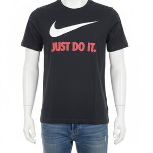 Nike Men's Size Large T-Shirt Black "Just Do It" Short Sleeve Graphic Tee